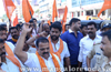 Ban on Togadia:  VHP, Bhajrangdal stage protest against state govt